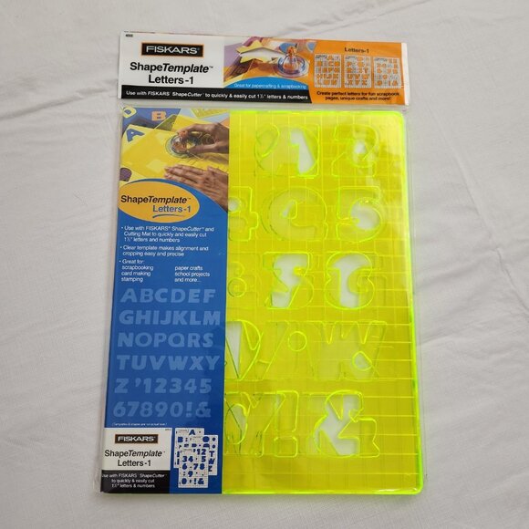 Fiskars Shape Template Plastic Yellow Letters - 1 Three Pieces - Picture 1 of 5